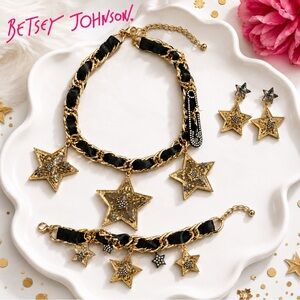 Betsey Johnson Celestial Punk Star 3-Piece Set necklace bracelet earrings